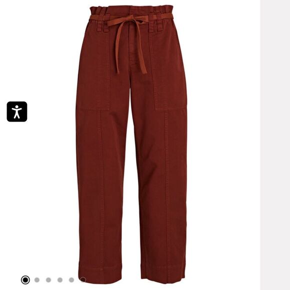 A.L.C. Augusta Belted Paperbag Cargo Pants Red-Drk Size 6 - Picture 4 of 12